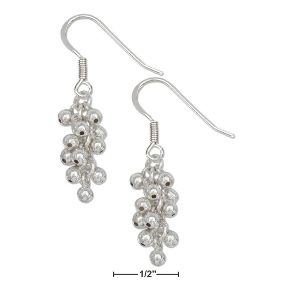 Jewelryweb Sterling Silver Multi Ball Bunch Earrings French Wires