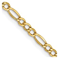 Jewelryweb 10k 2.5mm Figaro Chain Necklace - 18 Inch
