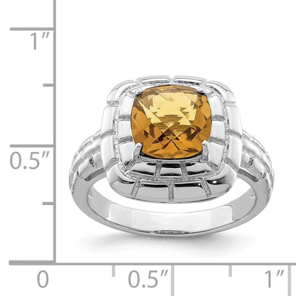 Jewelryweb Sterling Silver Whiskey Quartz Ring - Size 7