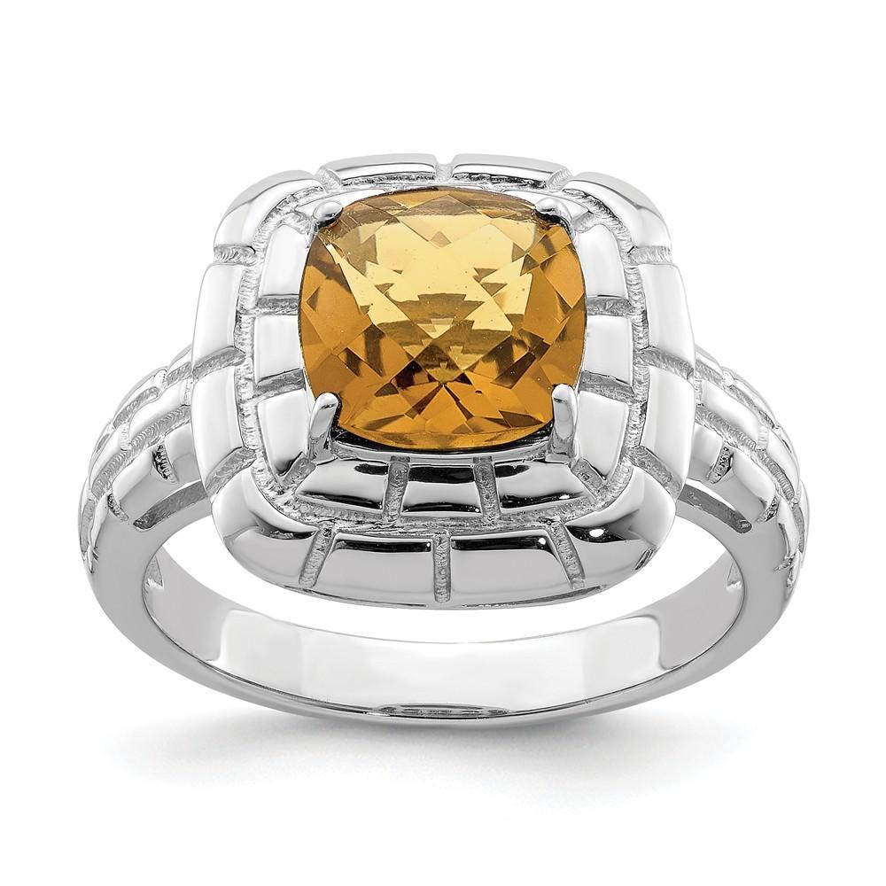 Jewelryweb Sterling Silver Whiskey Quartz Ring - Size 7