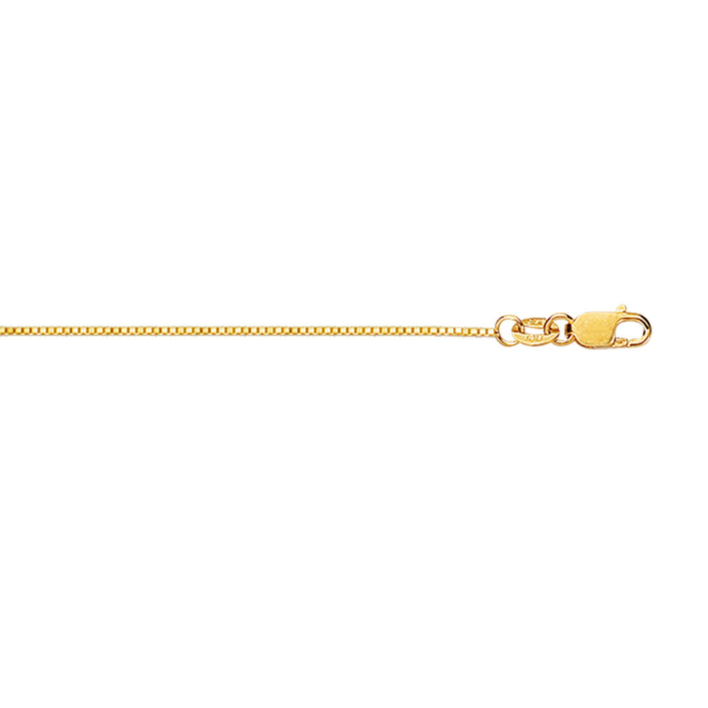 Jewelryweb 18k Yellow Gold 0.6mm Classic Box Chain With Lobster Clasp Necklace - 18 Inch