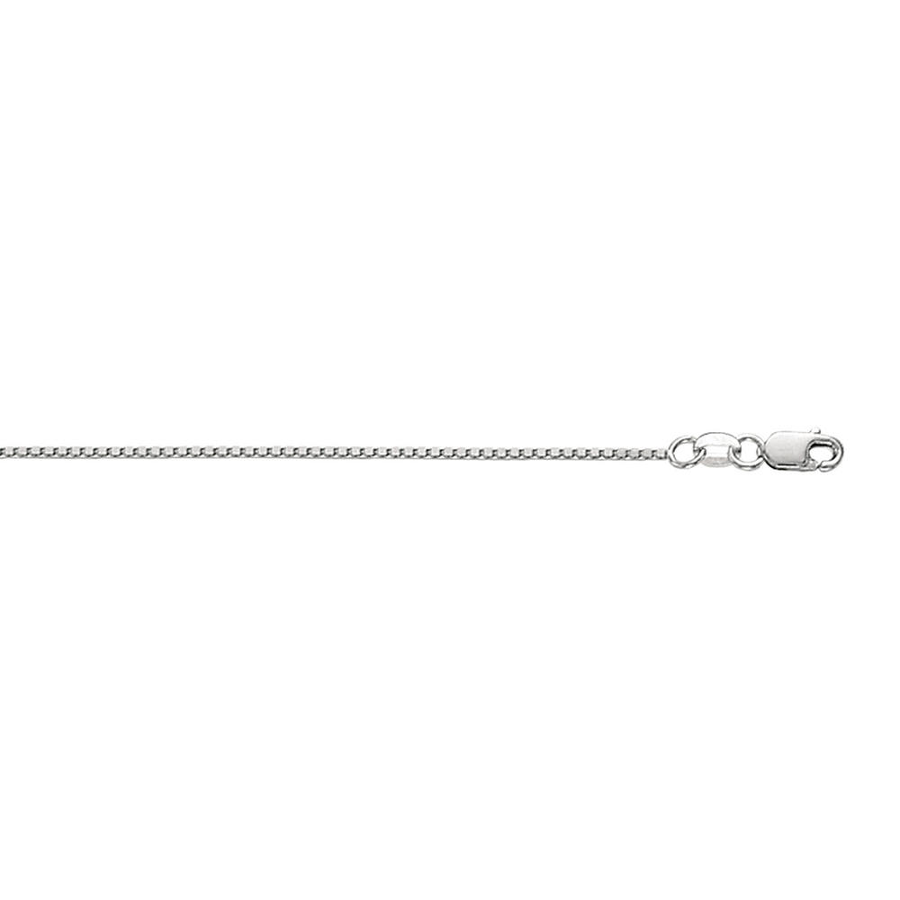 Jewelryweb 10k White Gold 1.0mm Shiny Box Chain With Lobster Clasp Necklace - 18 Inch