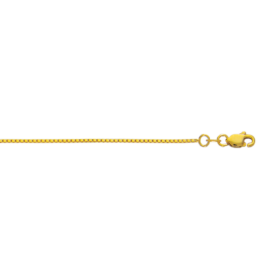Jewelryweb 10k Yellow Gold 1.0mm Shiny Box Chain With Lobster Clasp Necklace - 16 Inch