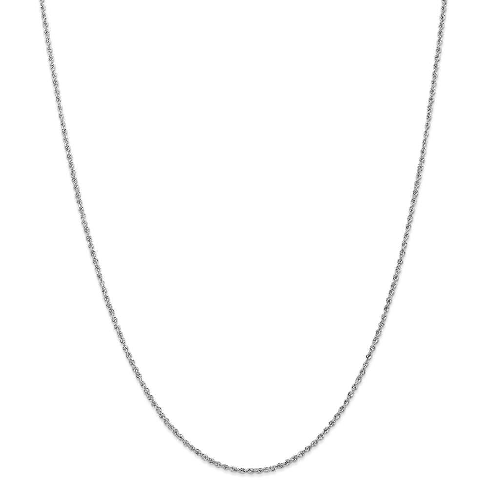Jewelryweb 14k White Gold 1.75mm Regular Rope Bracelet - 7 Inch - Lobster Claw