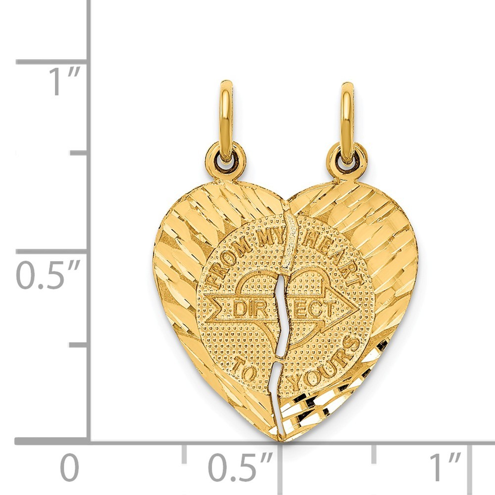 Jewelryweb 14k Yellow Gold Break-apart Love Charm - Measures 24.5x17.2mm