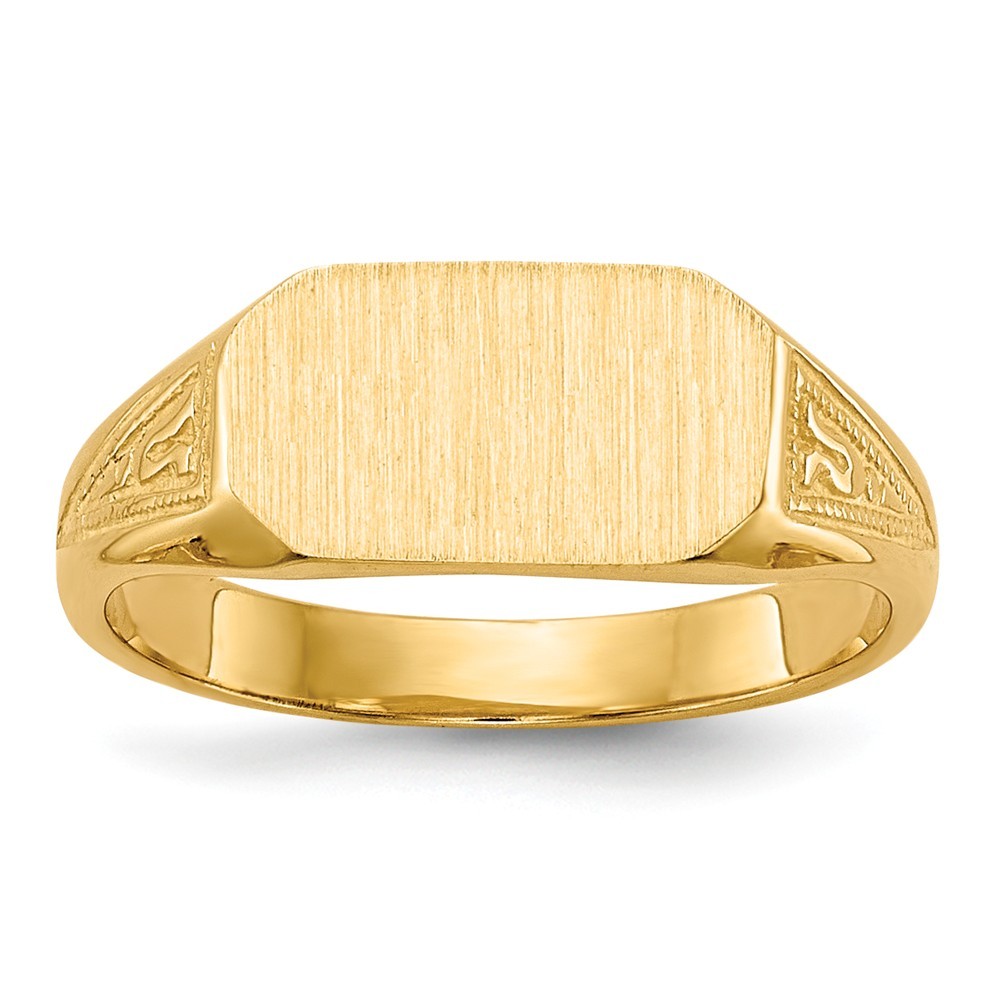 Jewelryweb 14k Yellow Gold Signet Ring - Size 3