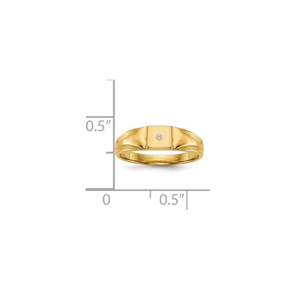 Jewelryweb 14k Yellow Gold Childs Diamond Signet Ring - Size 3