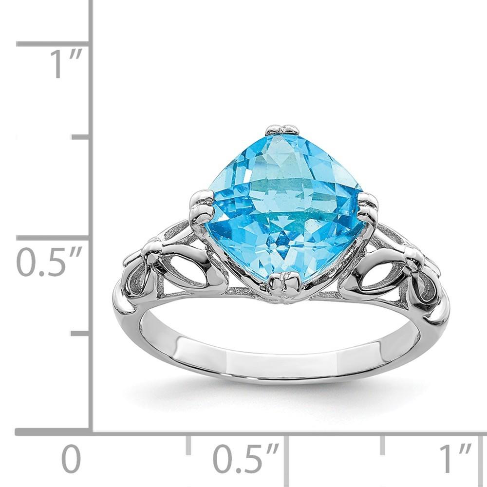 Jewelryweb Sterling Silver Light Swiss Blue Topaz Ring - Size 6