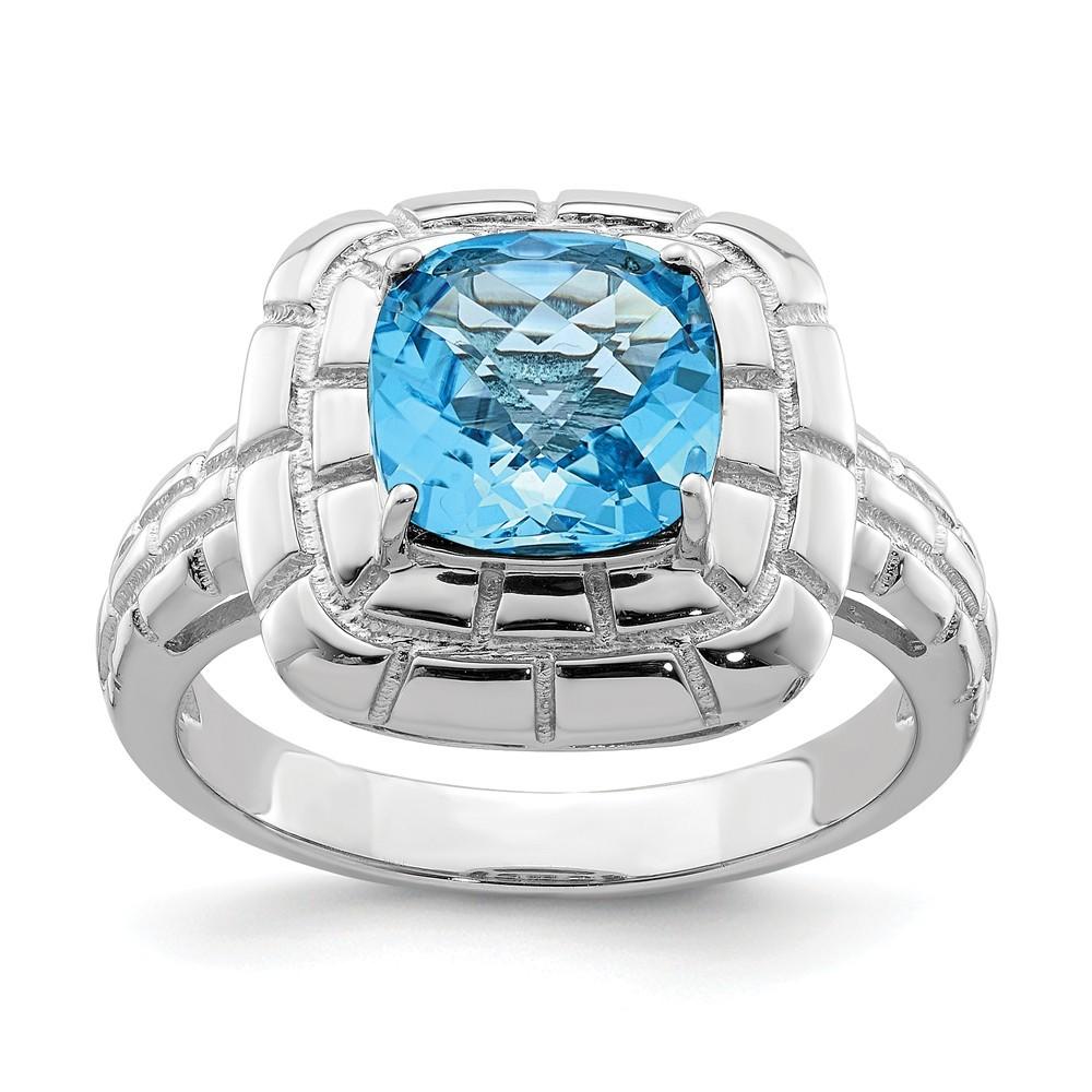 Jewelryweb Sterling Silver Blue Topaz Ring - Size 8