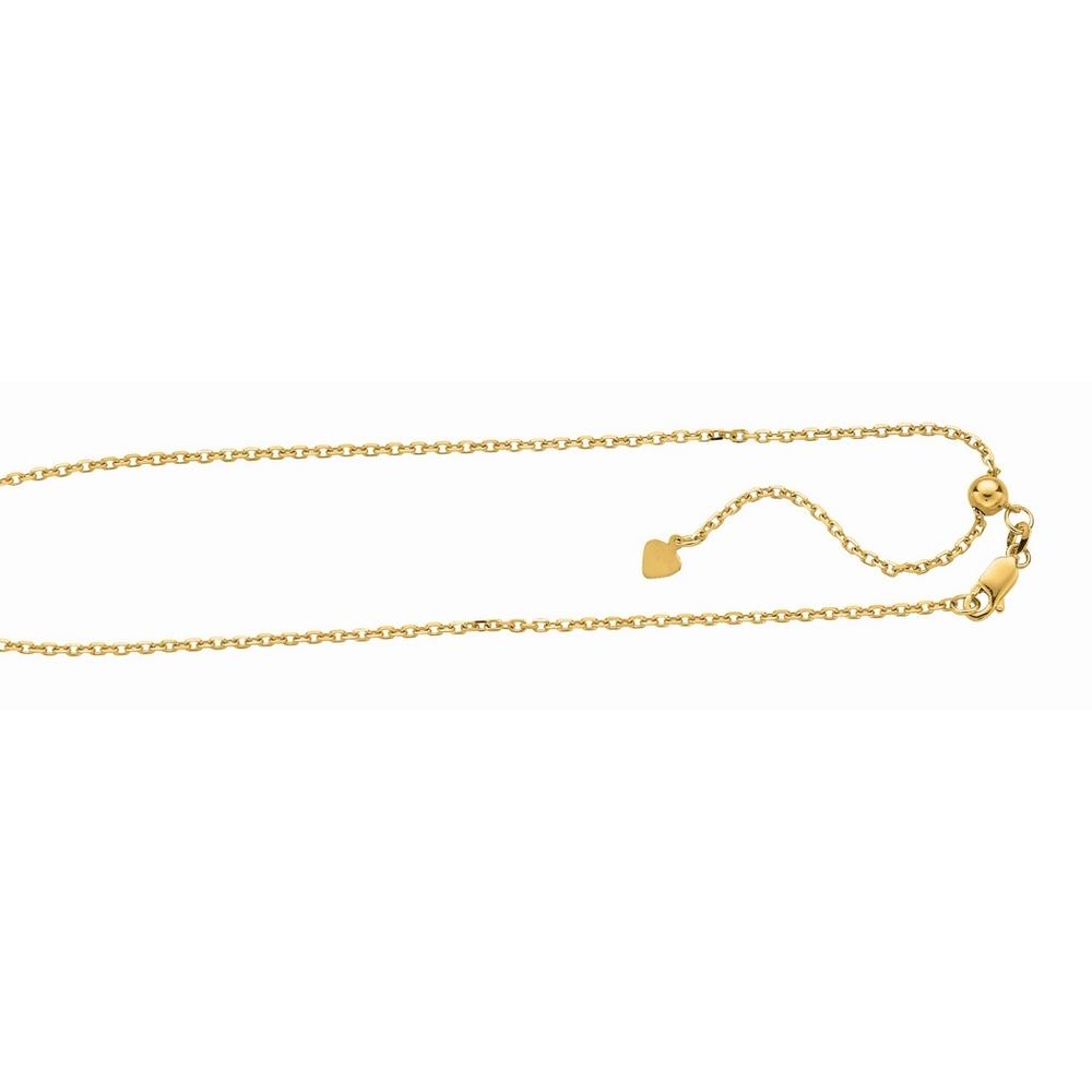 Jewelryweb Sterling Silver Gold-Flashed Finish 1.5mm Sparkle-Cut Adjustable Cable Chain Lobster Clasp Anklet