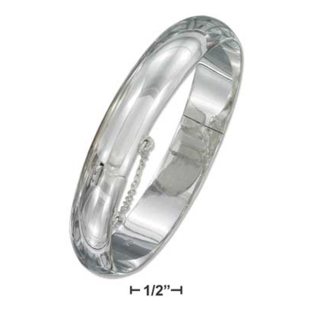 Jewelryweb Sterling Silver 12mm High Polish Bangle Bracelet
