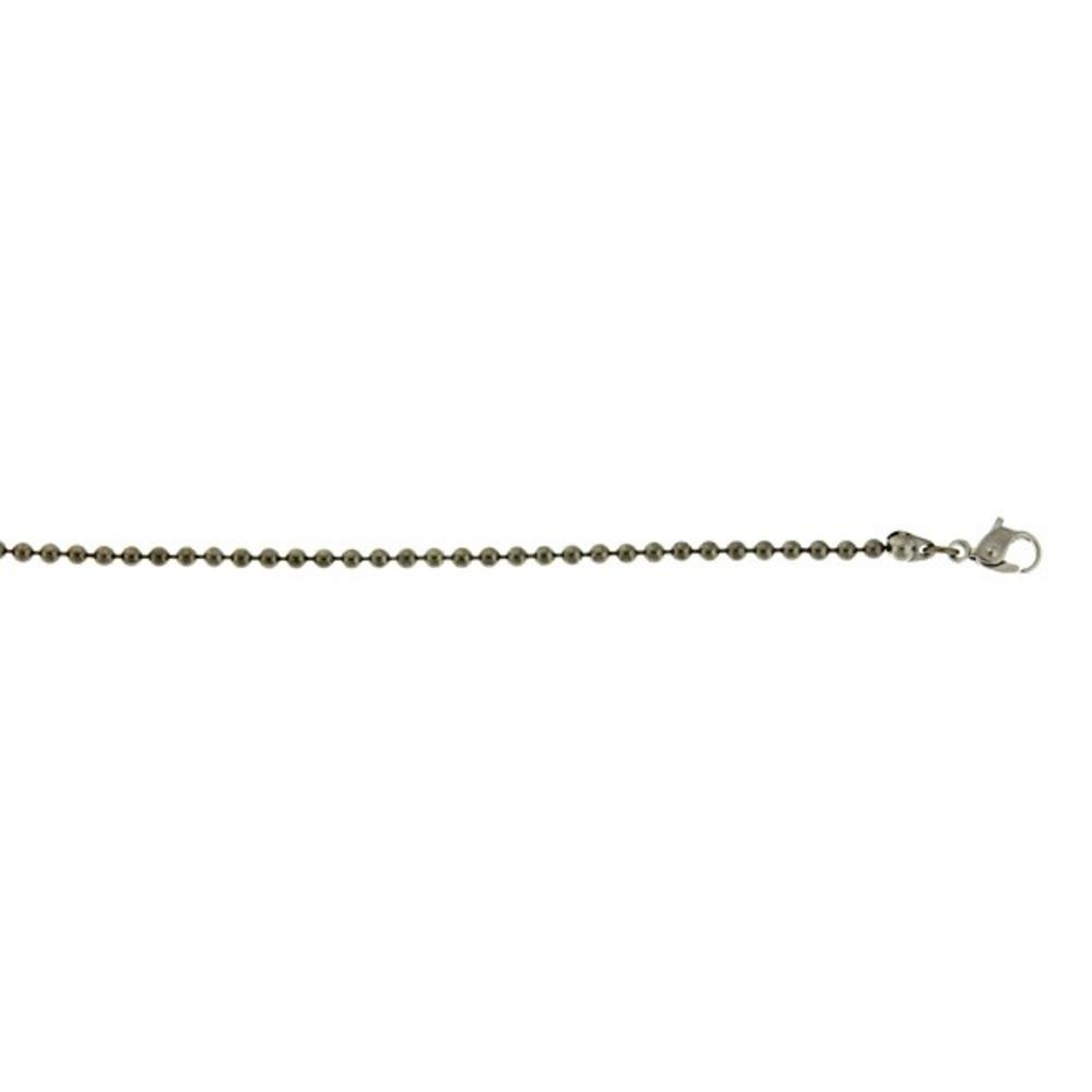 Jewelryweb Titanium 2.3mm Bead Chain Necklace - 16 Inch