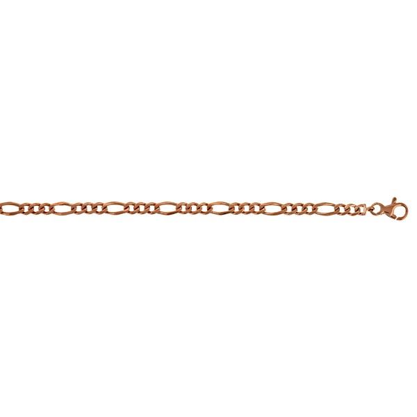 Jewelryweb 14k Rose Gold 4.8mm Solid Figaro Necklace - 16 Inch