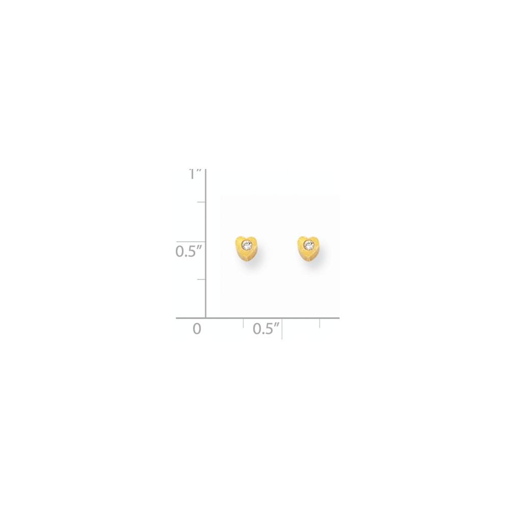 Jewelryweb 24k-Flashed Heart With Crystal Earrings