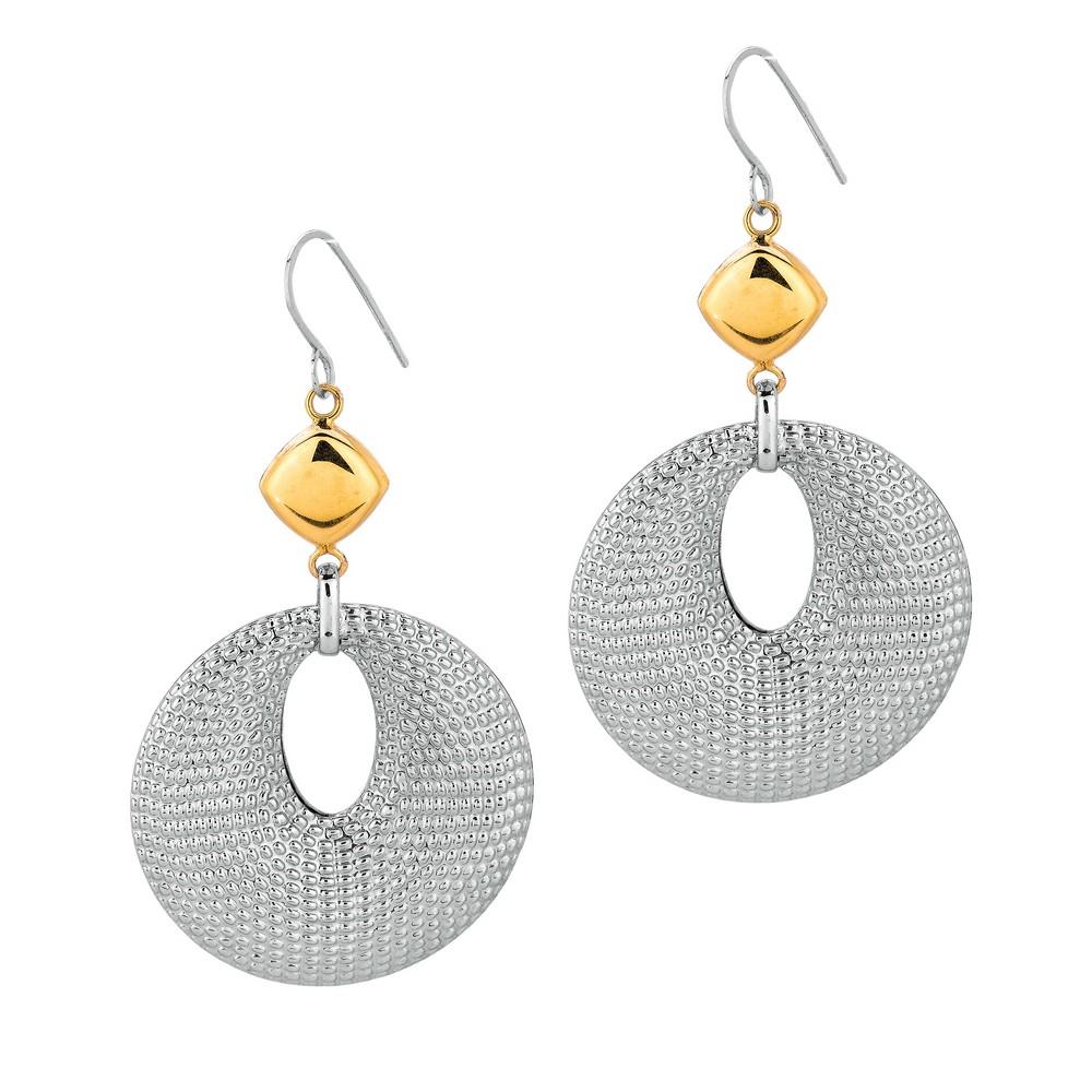 Jewelryweb Sterling Silver 14k Gold Fancy Earrings