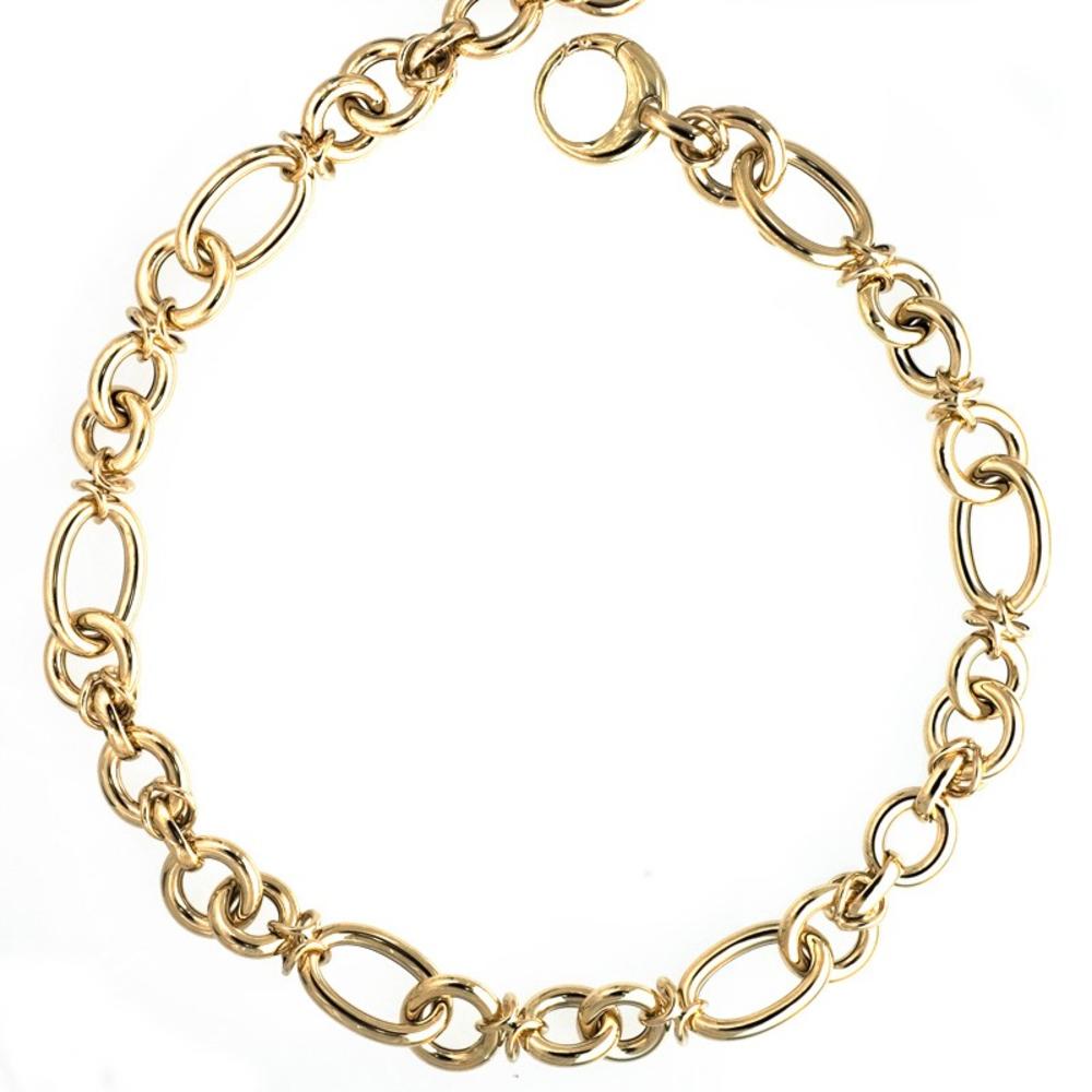 Jewelryweb 14k Yellow Gold Fancy Links Open Link Bracelet