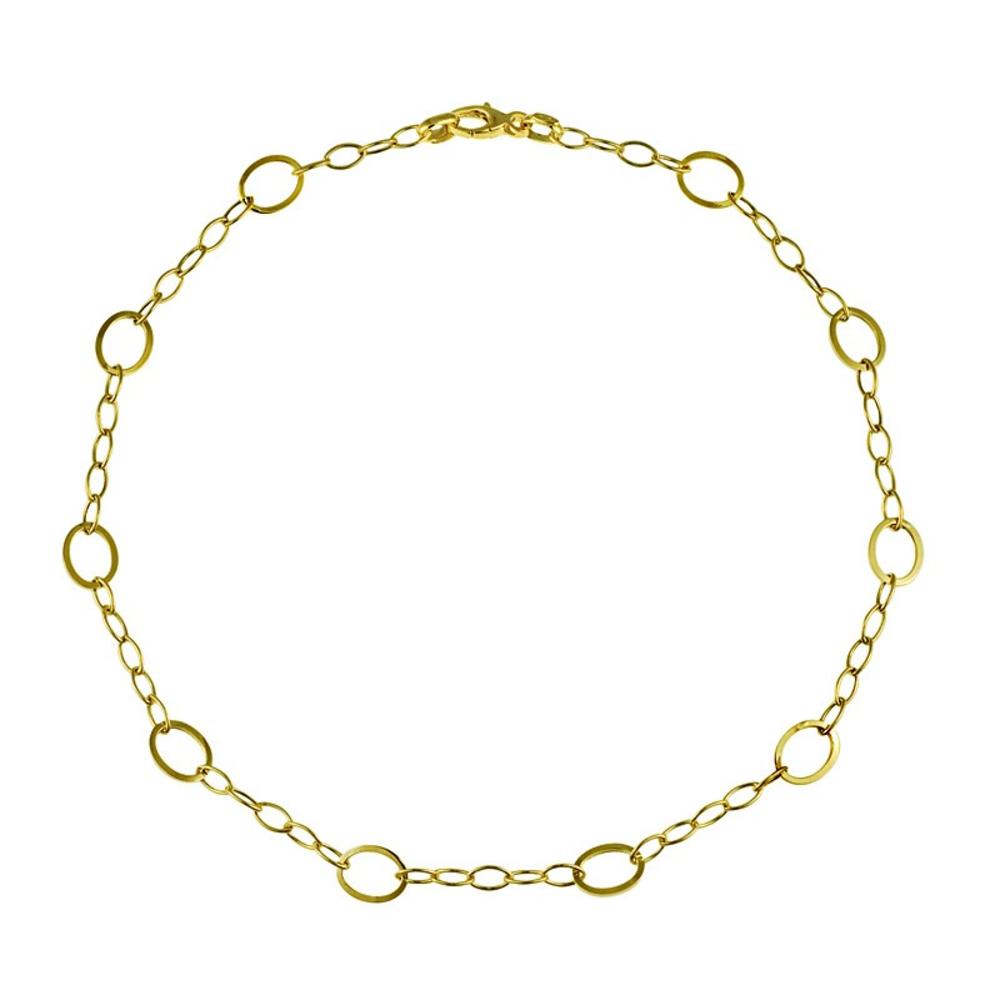 Jewelryweb 14k Yellow Gold Mixed Links High Polish Oval Links - 34 Inch Necklace