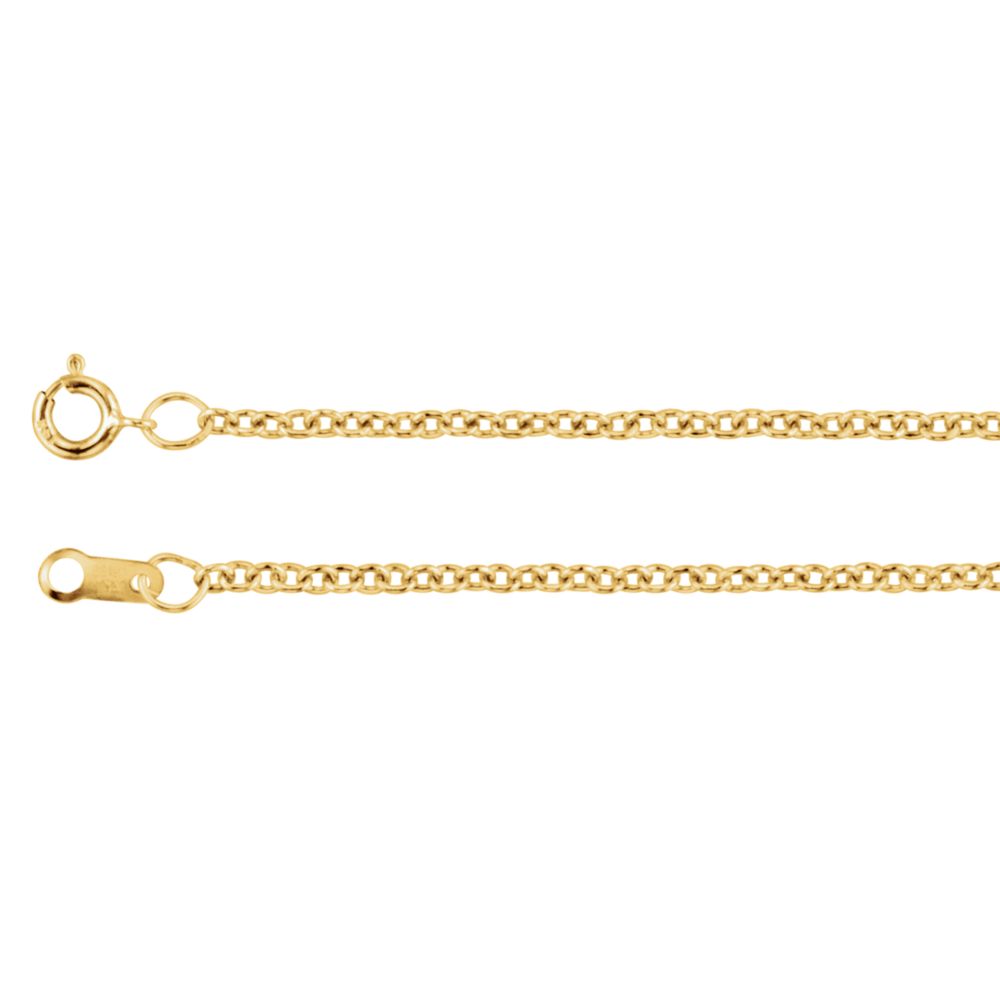 Jewelryweb 14k Yellow Gold Filled 1.5mm Necklace - 18 Inch Cable Chain With Spring Ring