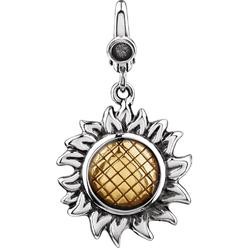 Jewelryweb Sterling Silver 20x18mm Polished Sun Flower Charm