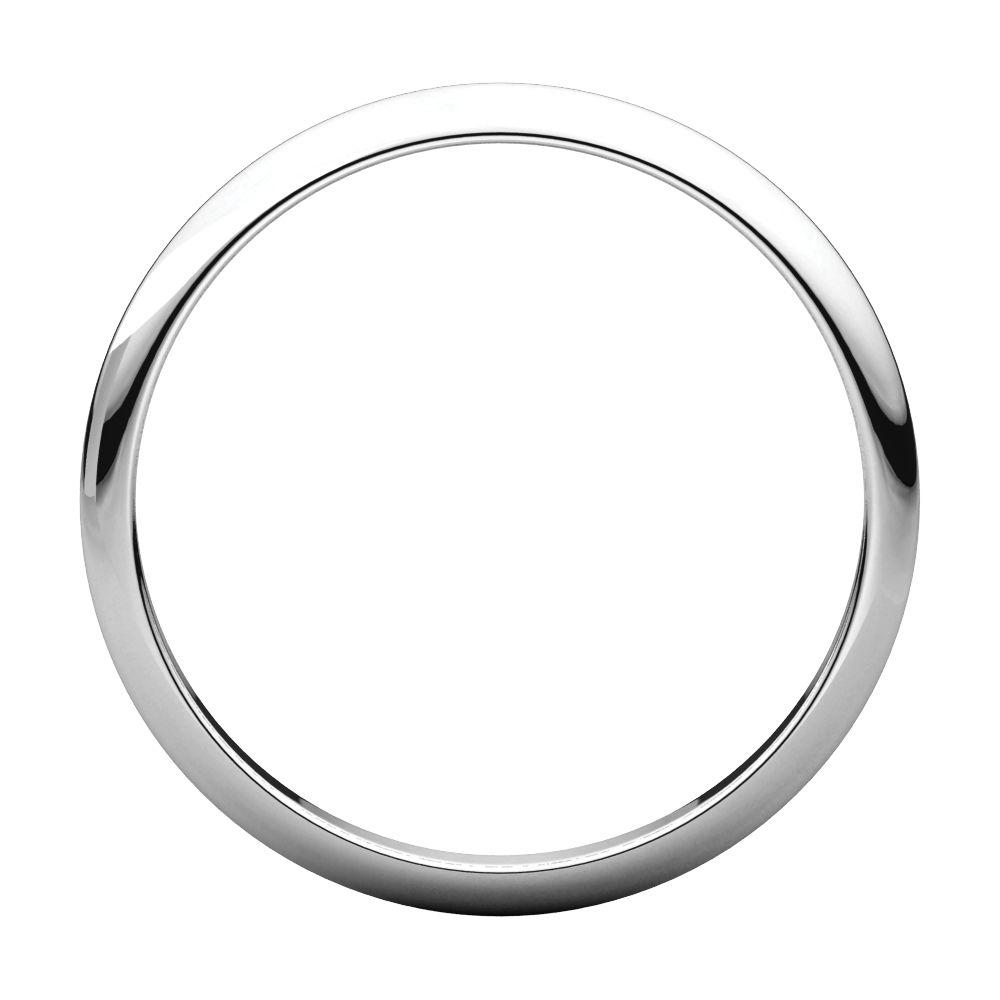Jewelryweb 14k White Gold 2mm Half Round Band Ring - Size 3.5