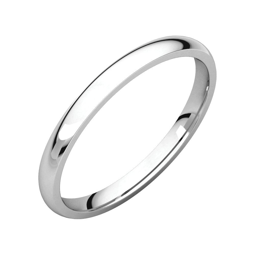 Jewelryweb Platinum 2.5mm Polished Light Comfort Fit Band Ring - Size 5.5