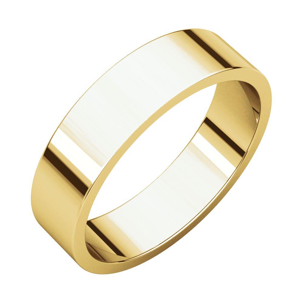 Jewelryweb 14k Yellow Gold 5mm Flat Band Ring - Size 11.5