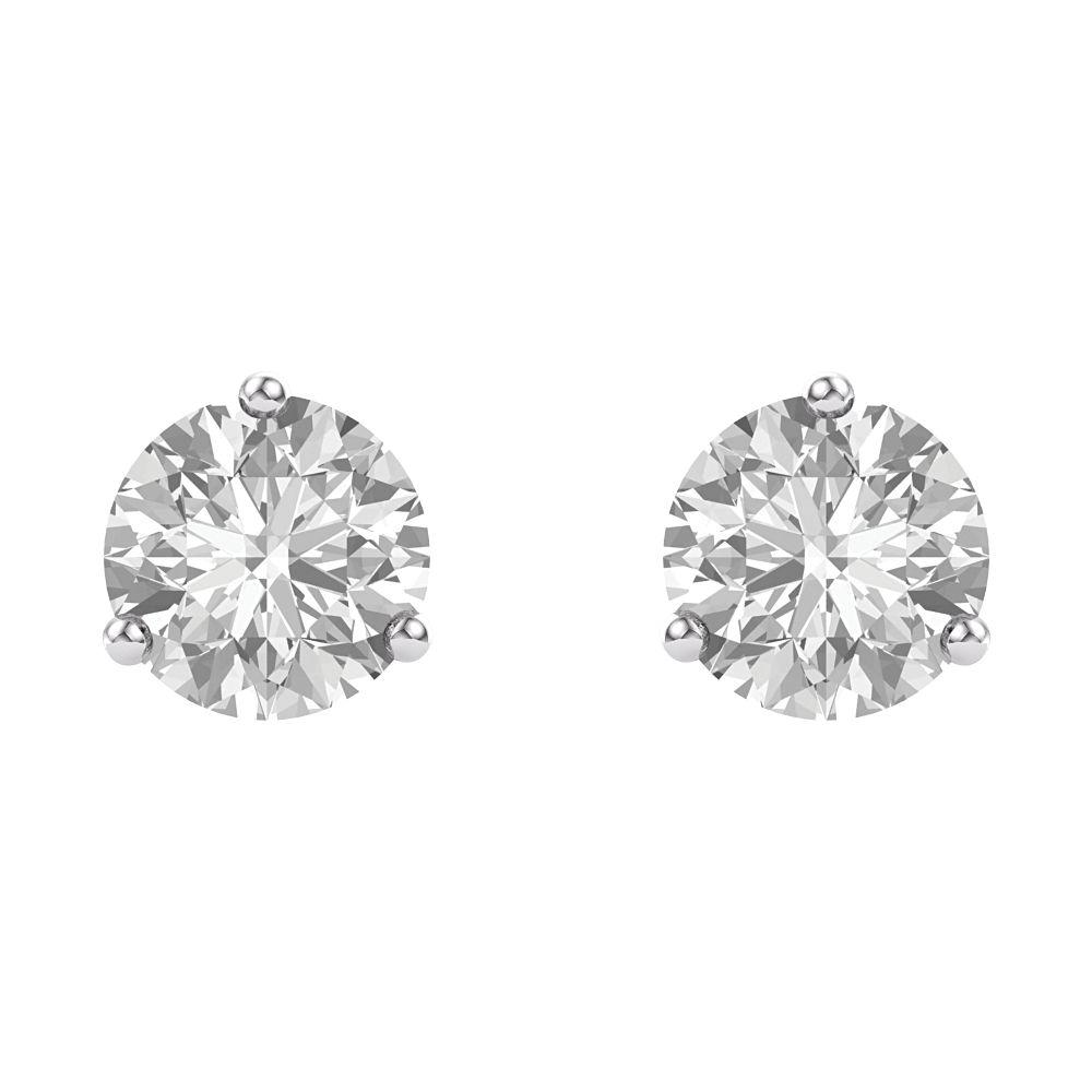Jewelryweb 14k White Gold Charles and Colvard Moissanite Colorless 5mm 1 Dwt Polished Moissanite Stud Earrings