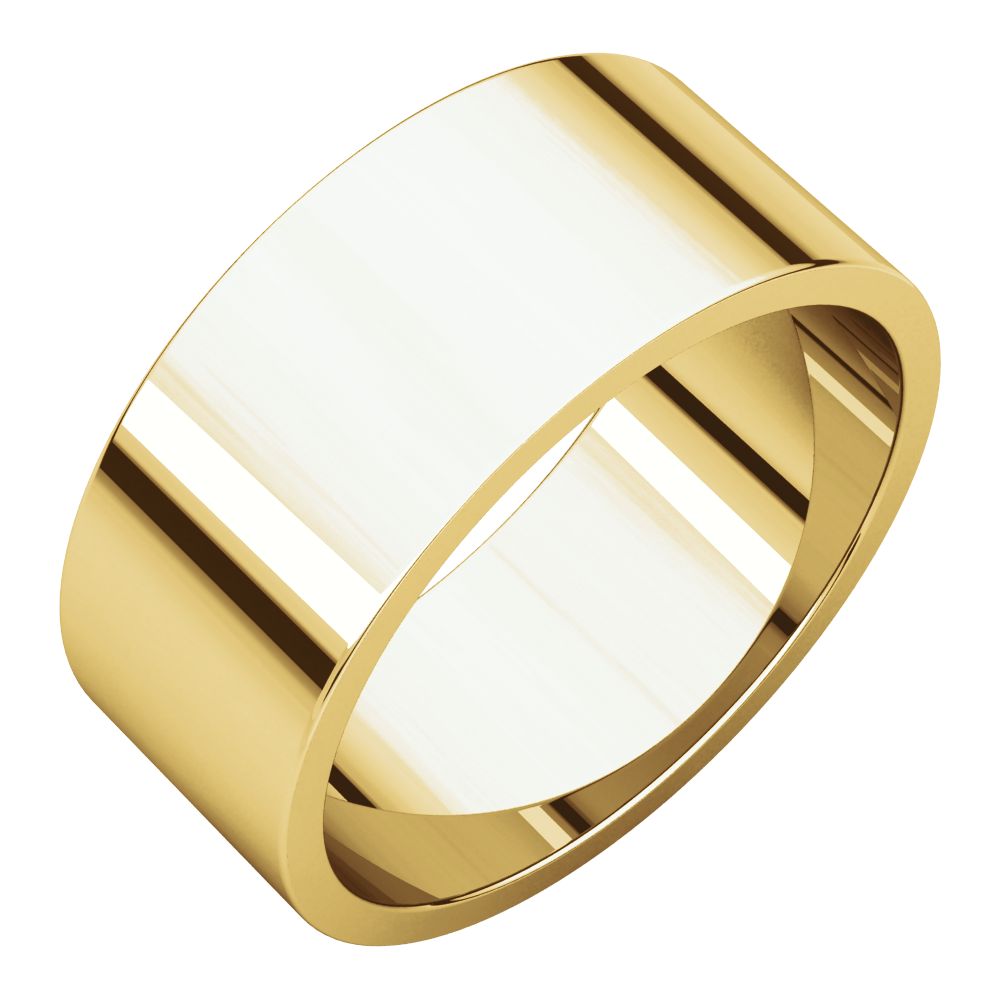 Jewelryweb 14k Yellow Gold 8mm Flat Band Ring - Size 9.5