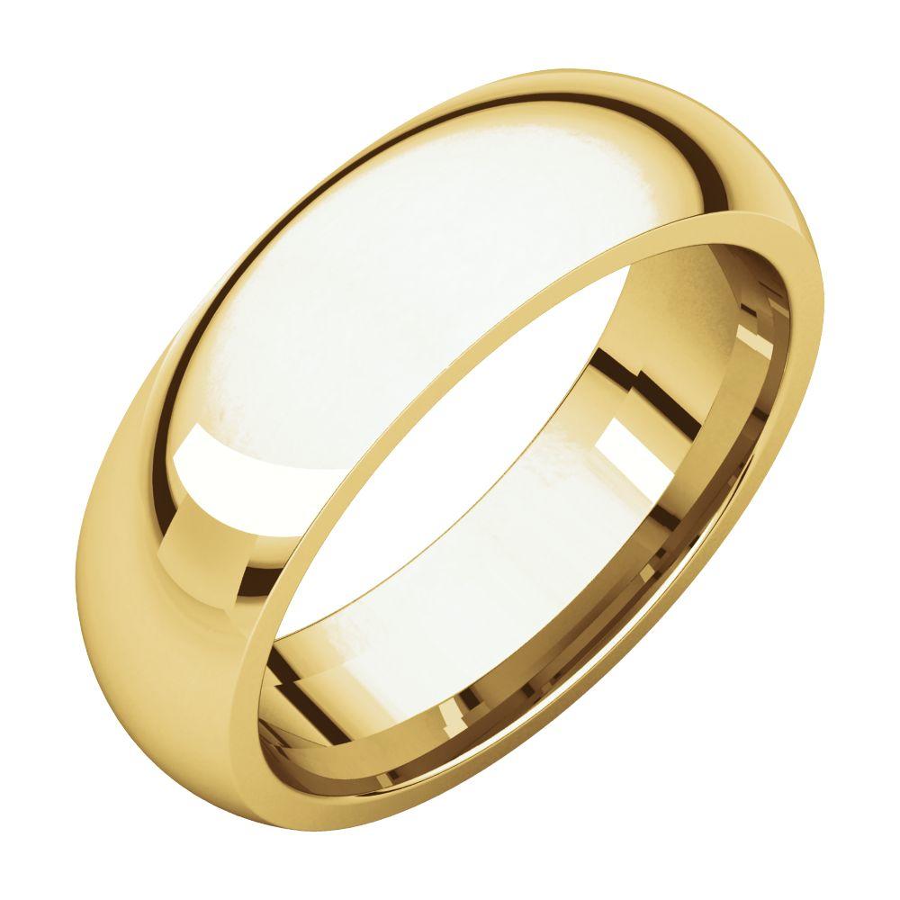 Jewelryweb 14k Yellow Gold 6mm Polished Comfort Fit Band Ring - Size 5.5