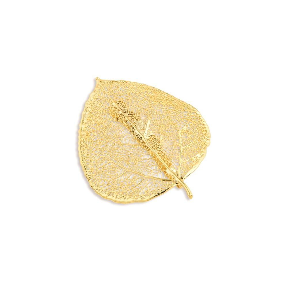 Jewelryweb 24k Gold Dipped Aspen Leaf Pin
