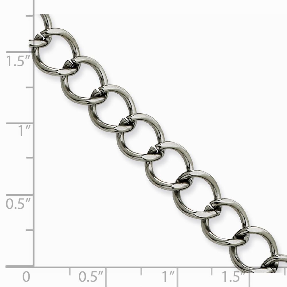 Jewelryweb Stainless Steel 8mm Curb Chain Necklace - 22 Inch
