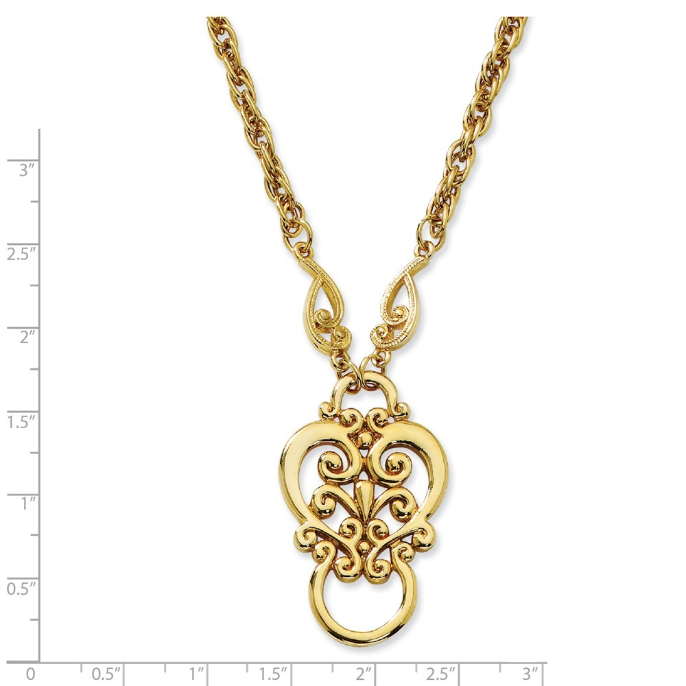 Jewelryweb Gold-tone Fancy Scroll Eyeglass Holder 28 Inch Necklace