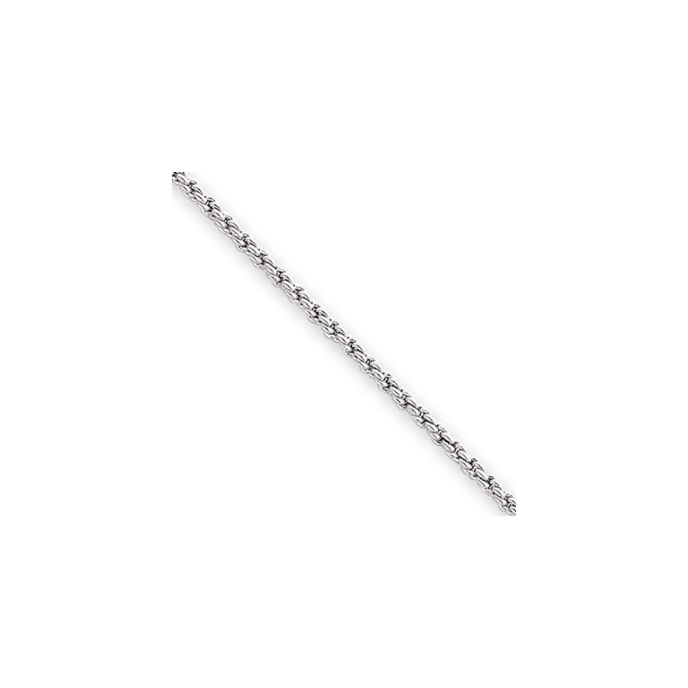 Jewelryweb Rhodium-plated 2mm French Rope Bracelet - 8.25 Inch