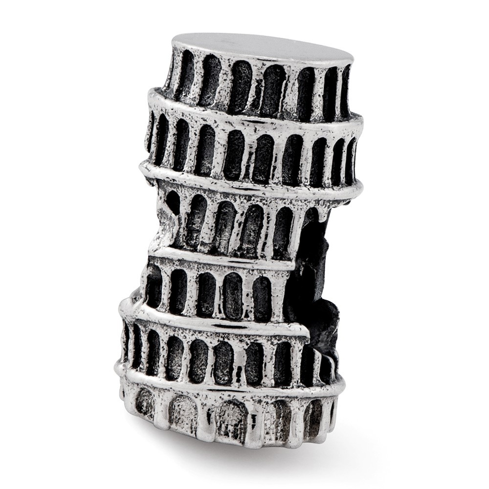 Jewelryweb Sterling Silver Reflections Leaning Tower Of Pisa Bead Charm
