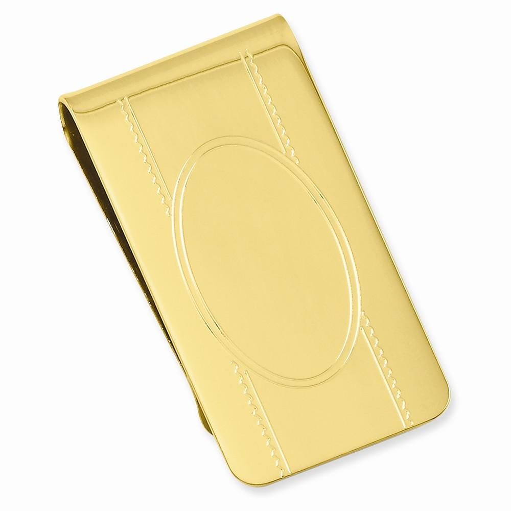 Jewelryweb Gold-Flashed with Engraveable Area Money Clip