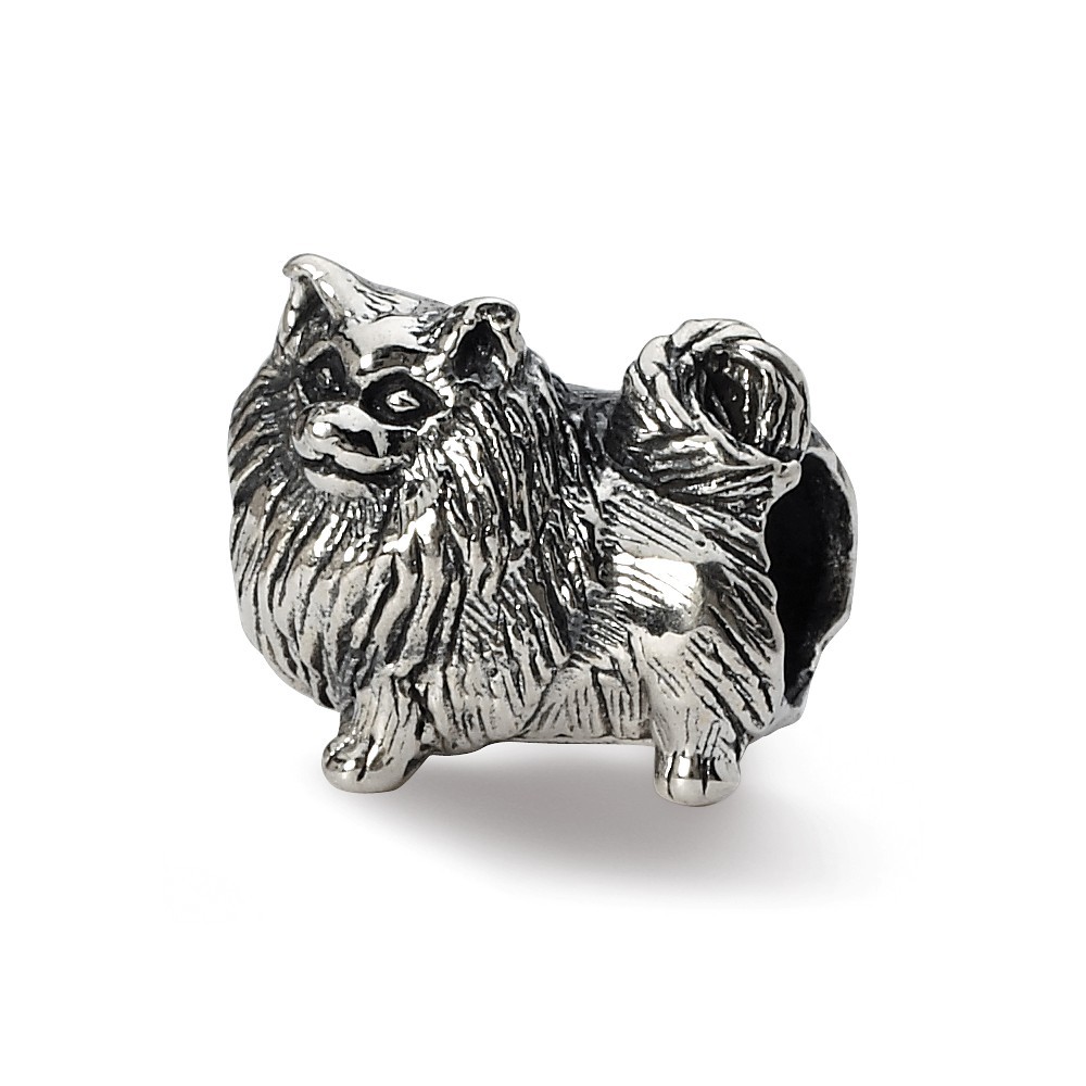 Jewelryweb Sterling Silver Reflections Pomeranian Bead Charm