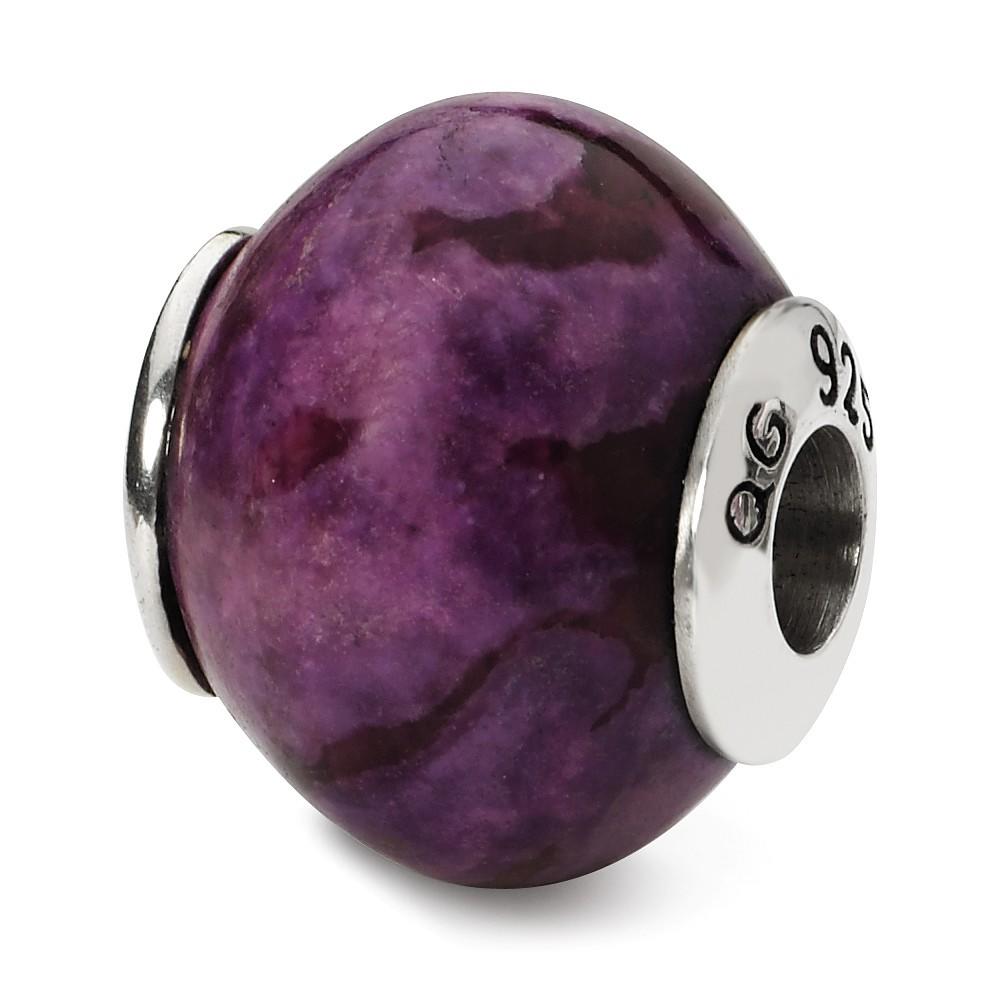 Jewelryweb Sterling Silver Reflections Purple Magnesite Stone Bead Charm