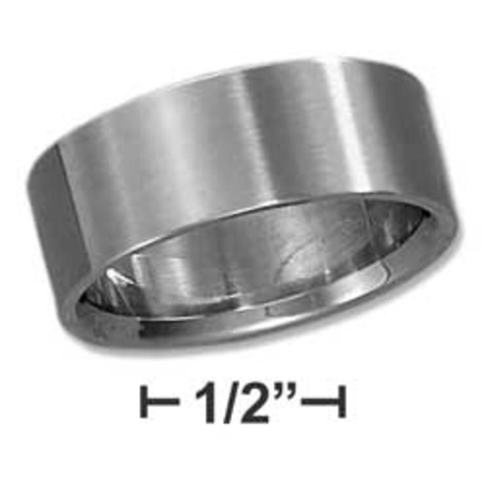 Jewelryweb Stainless Steel Mens 9mm Brush Finish Wedding Band Ring With Square Edges - Size 11