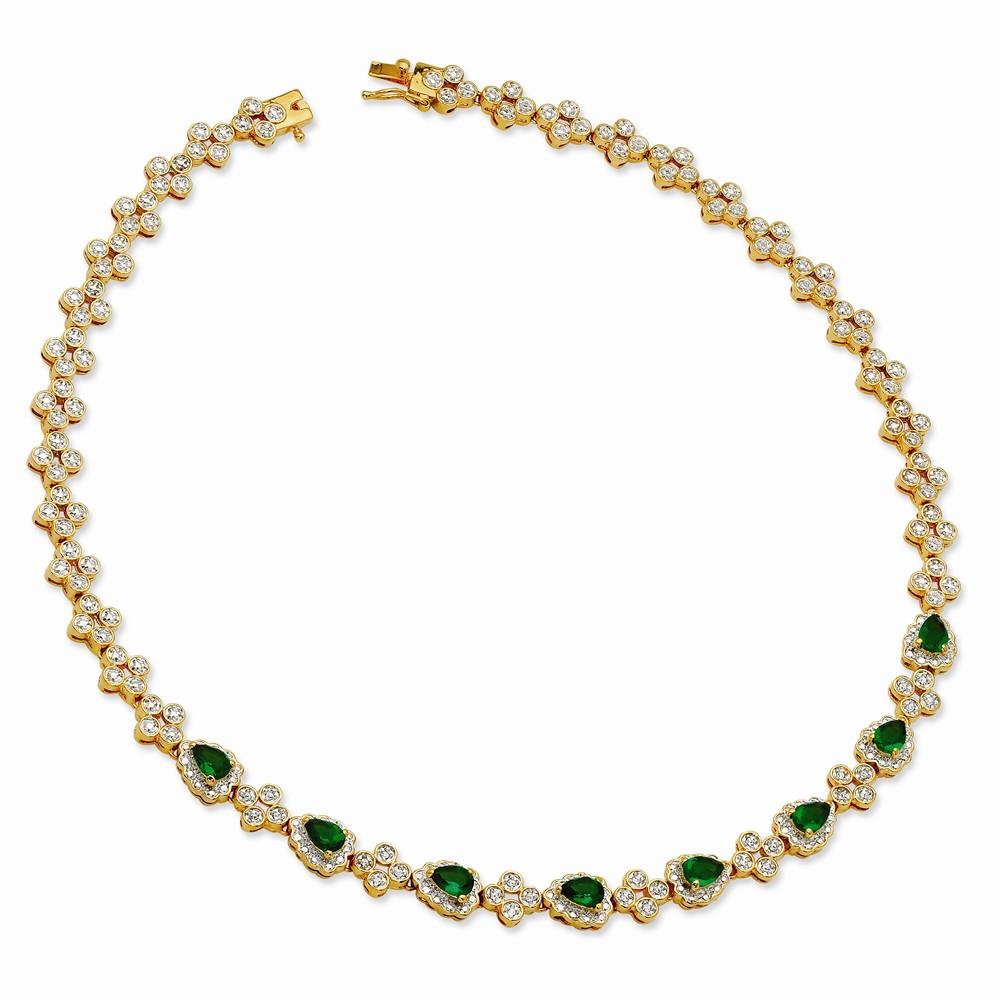 Jewelryweb Emerald Drop Necklace