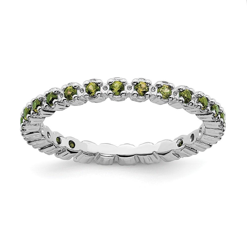 Jewelryweb Sterling Silver Stackable Expressions Peridot Ring - Size 5