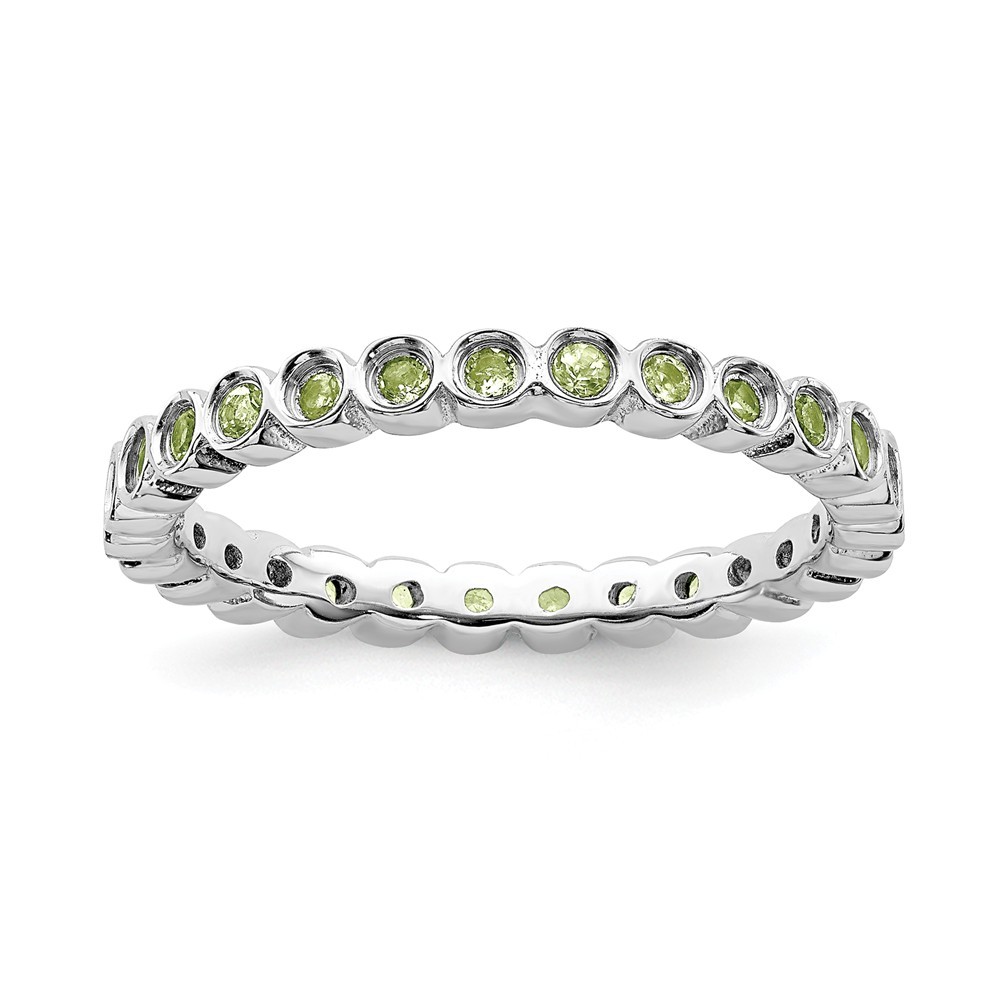 Jewelryweb Sterling Silver Stackable Expressions Peridot Ring - Size 10