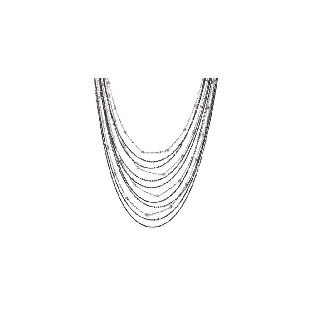 Jewelryweb Sterling Silver Ruthenium Twisted Mesh Bracelet - 7 Inch