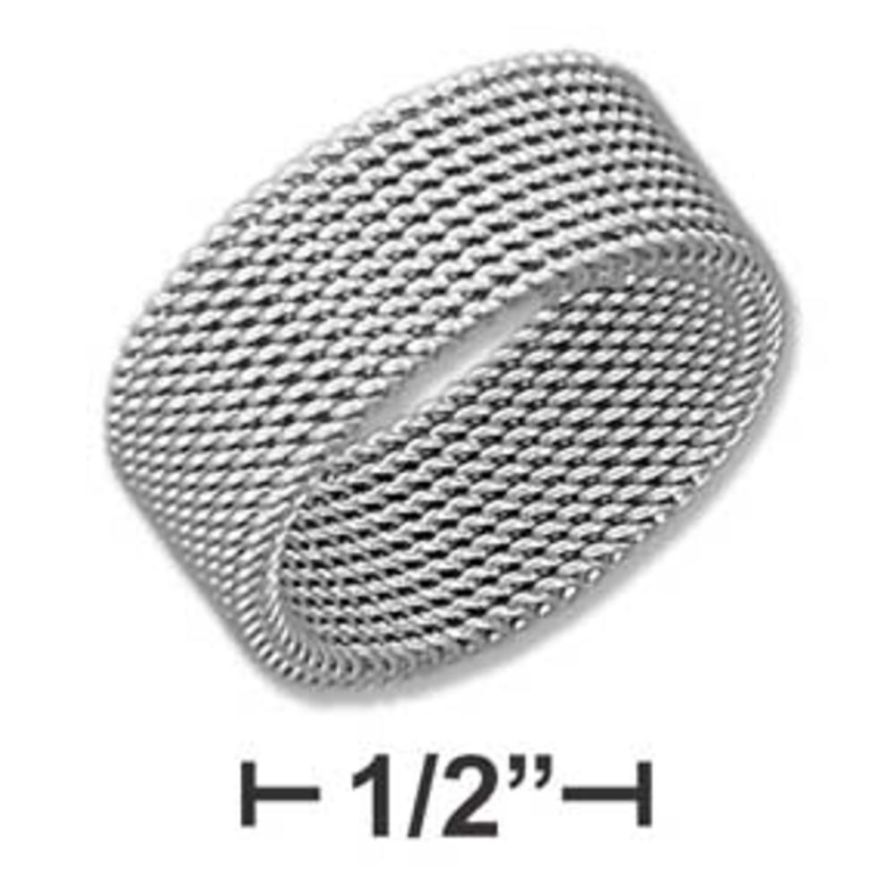 Jewelryweb Stainless Steel Womens 8mm Soft Mesh Band Ring - Size 9