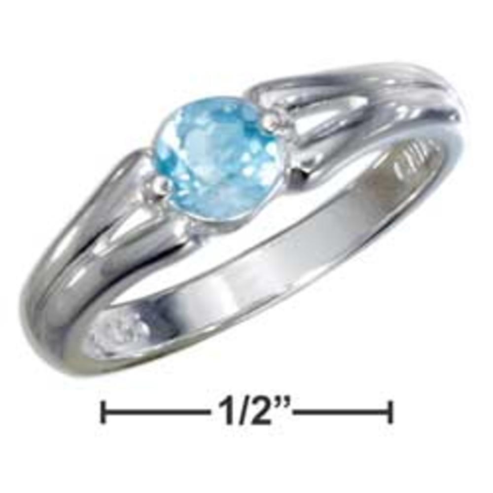 Jewelryweb Sterling Silver Ring With Round Sky Blue Topaz - Size 6