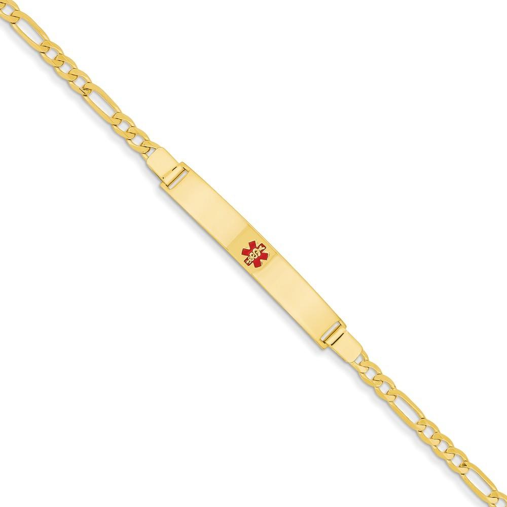 Jewelryweb 14k Yellow Gold Medical Jewelry Bracelet - 7 Inch
