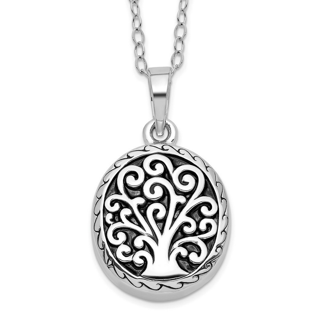 C Tree Jewelry Holder Deborah Birdoes Rhodium Plated Sterling Silver Tree Of Life Ash Holder Necklace 18 In