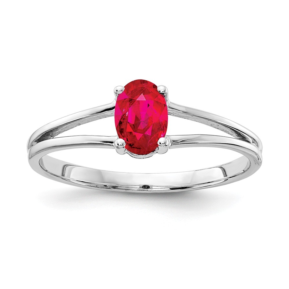 Jewelryweb 14k White Gold Ruby Ring - Size 6.00
