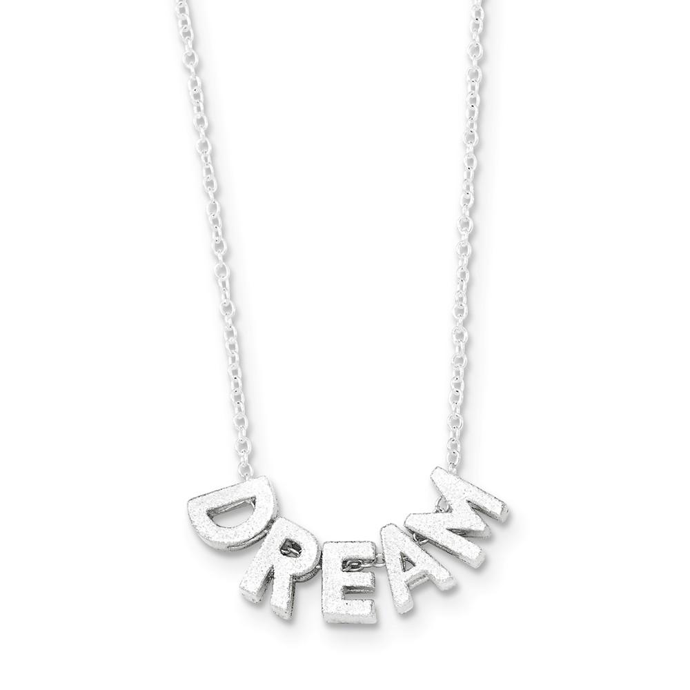 Jewelryweb Sterling Silver Satin Finish Dream With 1 Inch Ext. Necklace - 16 Inch