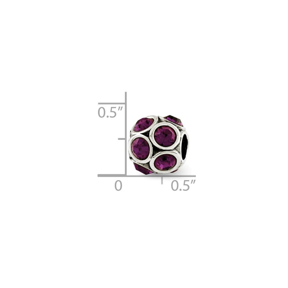 Jewelryweb Sterling Silver Reflections February Crystal Bead Charm