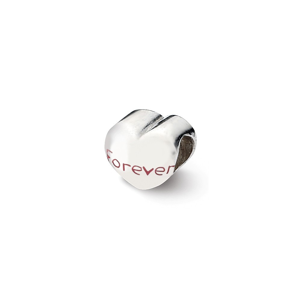 Jewelryweb Sterling Silver Reflections Forever Heart Bead Charm
